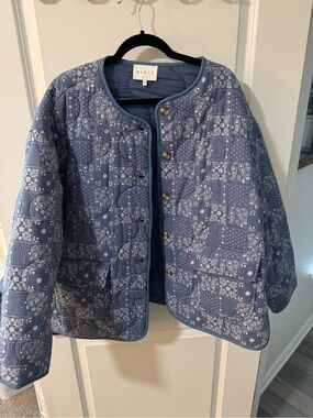 Mable Nerys Denim Quilt Jacket with pockets size L